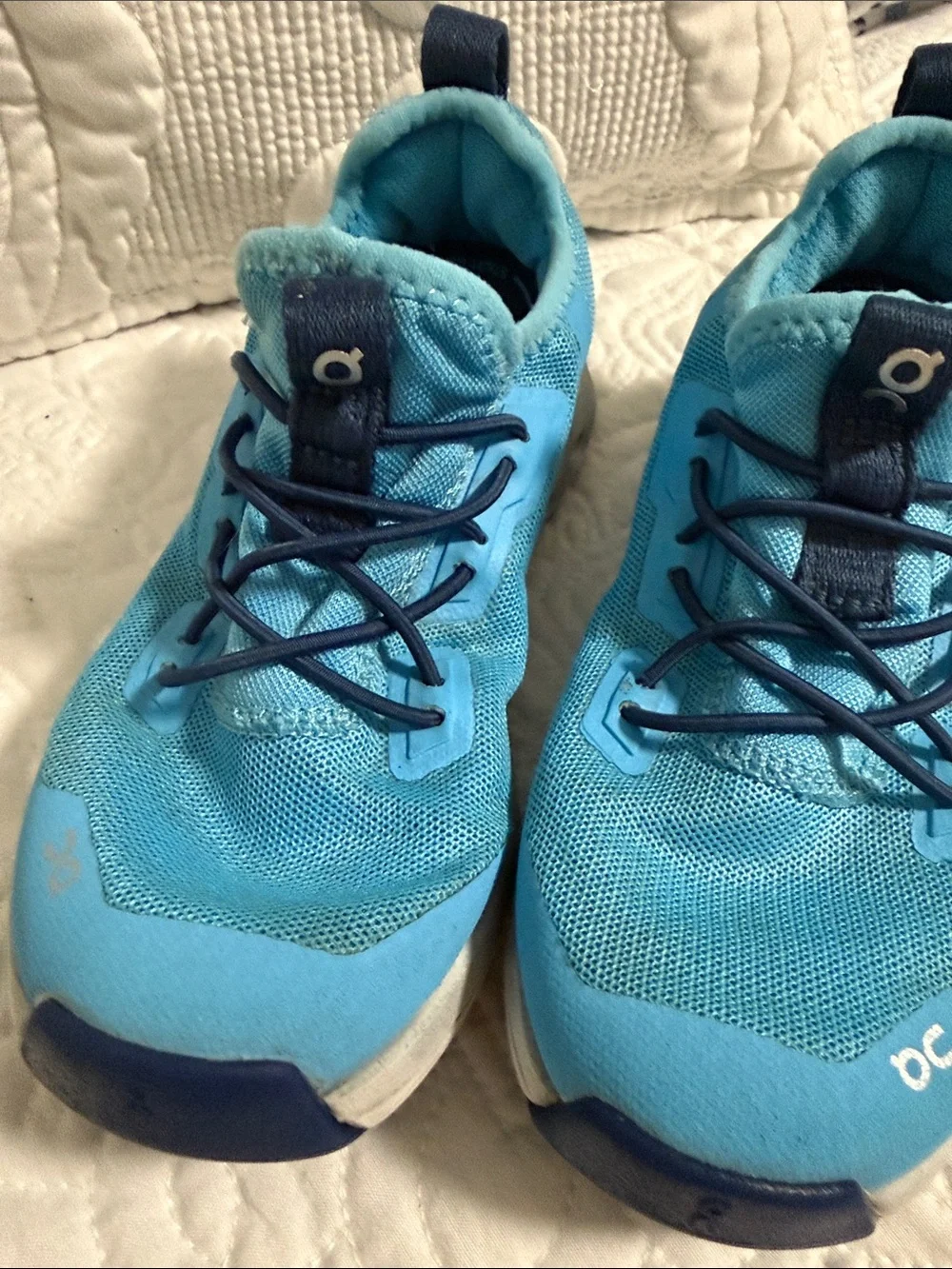 On Running Kids Slip-On Sneakers in Aqua Teal with Navy Accents